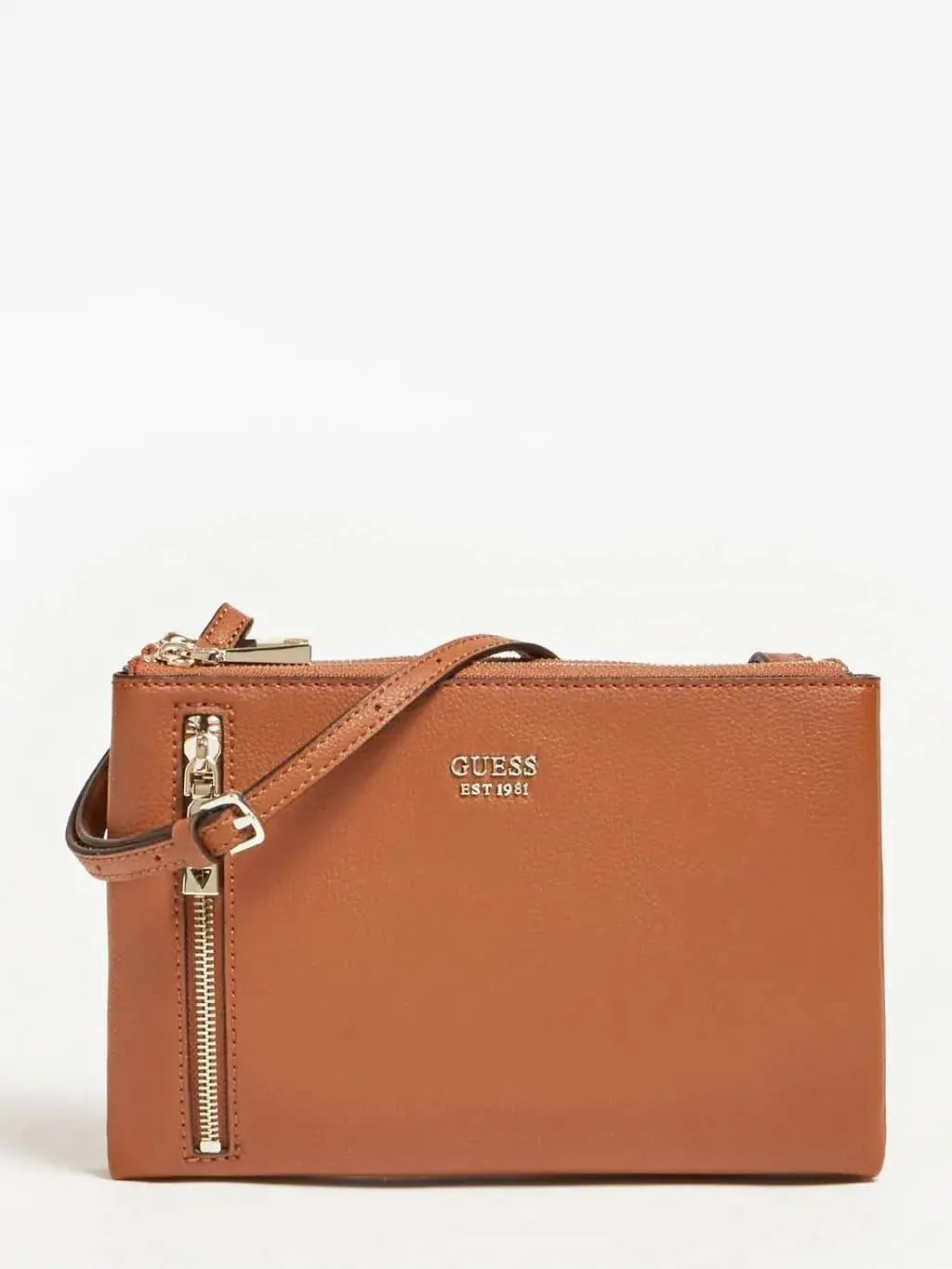 Sac bandoulière Guess Naya Double Zip - Sac bandoulière Guess Naya Double Zip - Cognac Melisac -Reims
