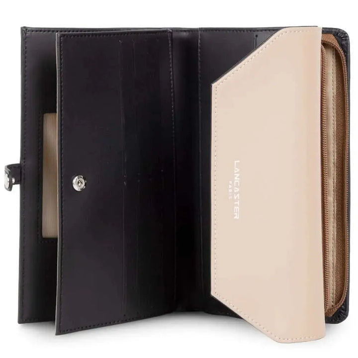 Portefeuille compagnon Lancaster Smooth 137-04 - Portefeuille compagnon Lancaster Smooth 137-04 - Noir/Nude/Vison Melisac -Reims
