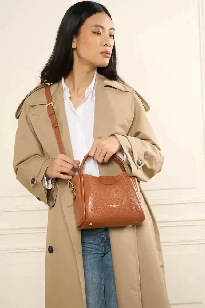 Sac bandoulière femme cuir lancaster marron 