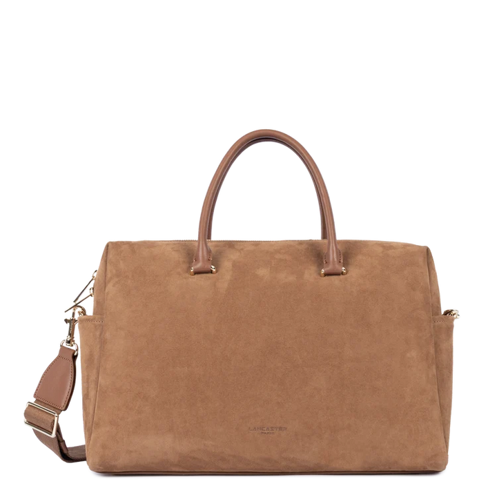 Sac cabas main camel en velours Suede Cube Lancaster 530-60