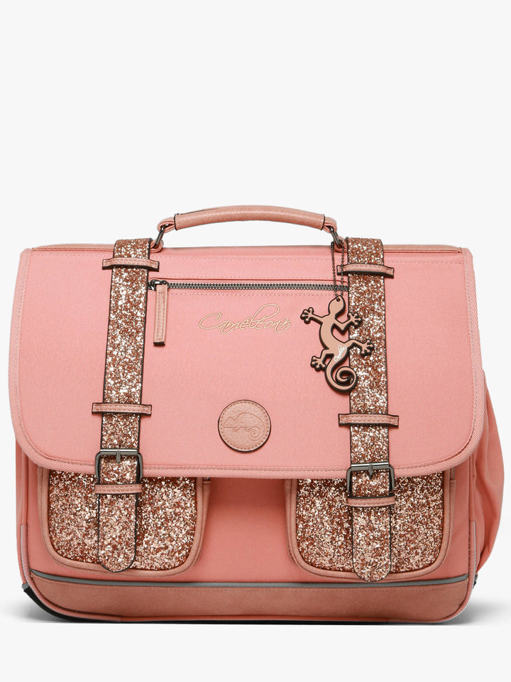 Cartable Vintage Fantasy 3 Compartiments Glossy Pink pour filles CE2, CM1, CM2 - Melisac