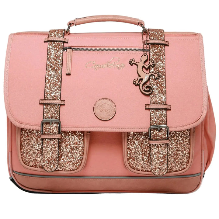 Cartable Vintage Fantasy 3 Compartiments Glossy Pink pour filles CE2, CM1, CM2 - Melisac