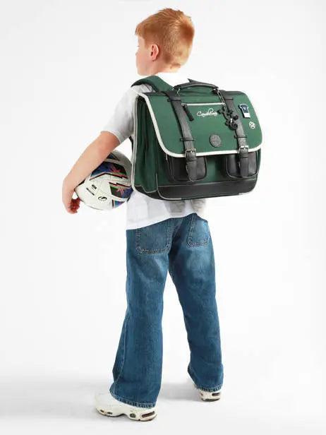 Cartable Urban Vintage 3 Compartiments Soccer Player pour enfants CE2, CM1, CM2 - Melisac