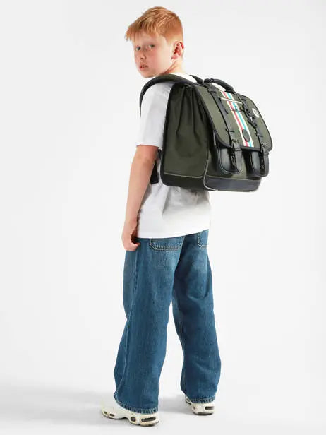 Cartable Urban Vintage 3 Compartiments Sixties Driver pour enfants CE2, CM1, CM2 - Melisac