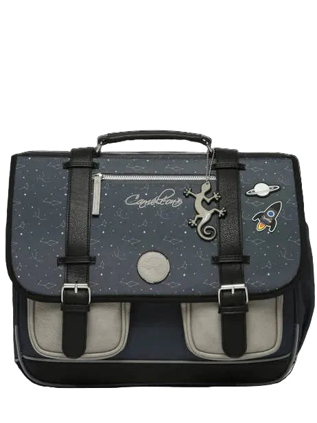 Cartable Urban Vintage 3 Compartiments Grey Stellar pour enfants CE2, CM1, CM2 - Melisac