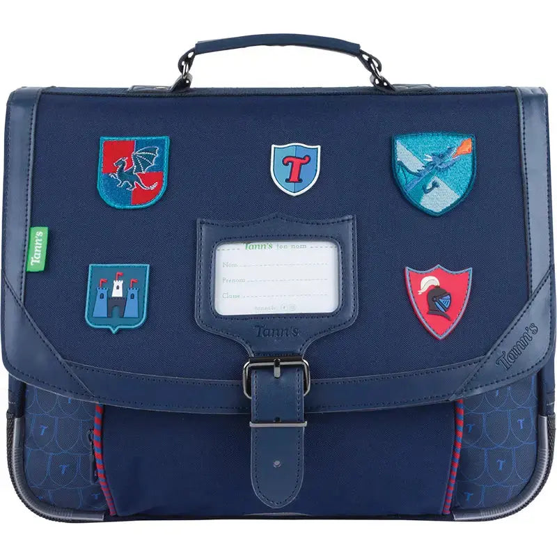 Cartable Tann's Loan 38 Cm - Marine Et Camel - Polyester Recyclé, Réfléchissant - Primaire CP à CE2