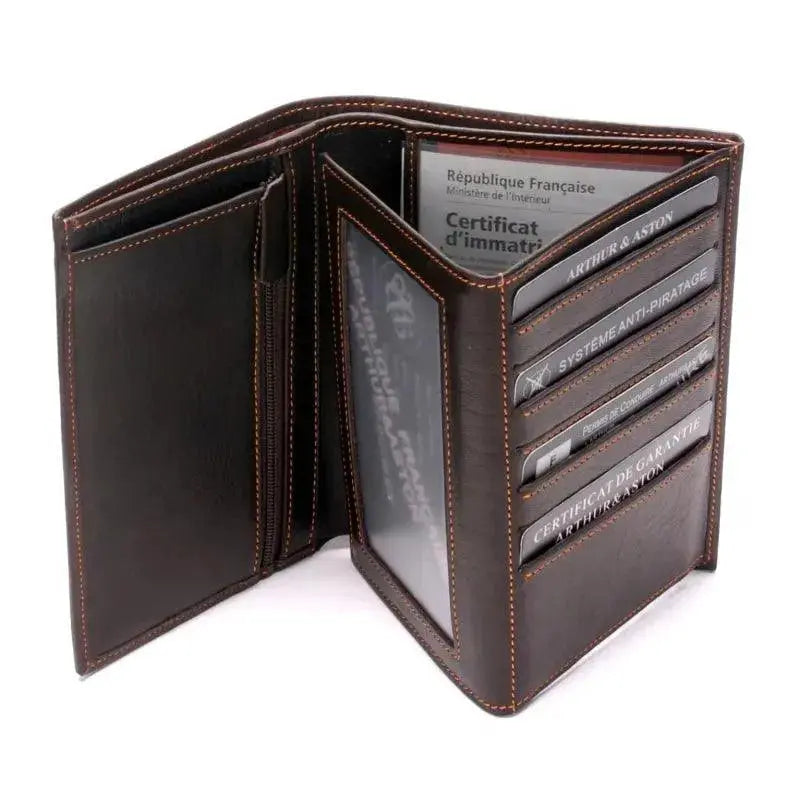 Grand Portefeuille Arthur & Aston Pablo 1589-423 - Grand Portefeuille Arthur & Aston Pablo 1589-423 - Chataigne / Orange Melisac -Reims