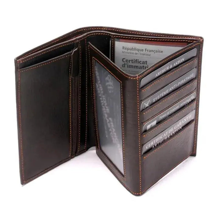 Grand Portefeuille Arthur & Aston Pablo 1589-423 - Grand Portefeuille Arthur & Aston Pablo 1589-423 - Chataigne / Orange Melisac -Reims
