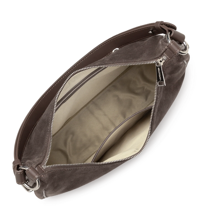 Grand Sac Besace Lancaster Suède 480-082 : Cuir Velours Lancaster
