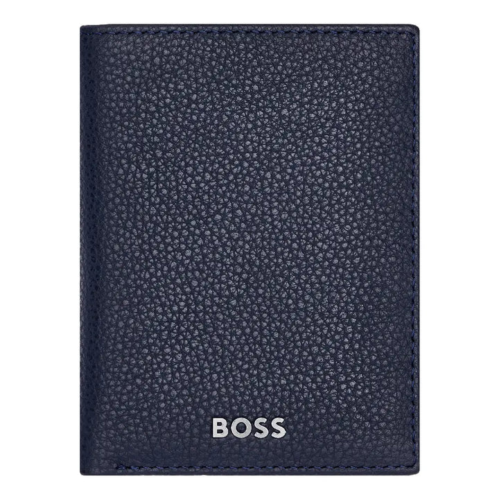 Porte-cartes Hugo Boss Classic Grained en cuir grainé bleu - Melisac