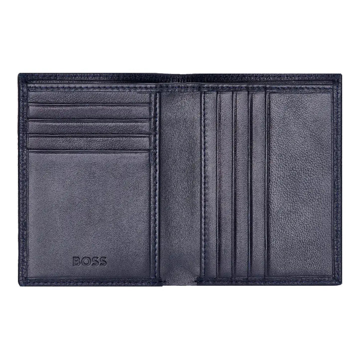 Porte-cartes Hugo Boss Classic Grained en cuir grainé bleu - Melisac