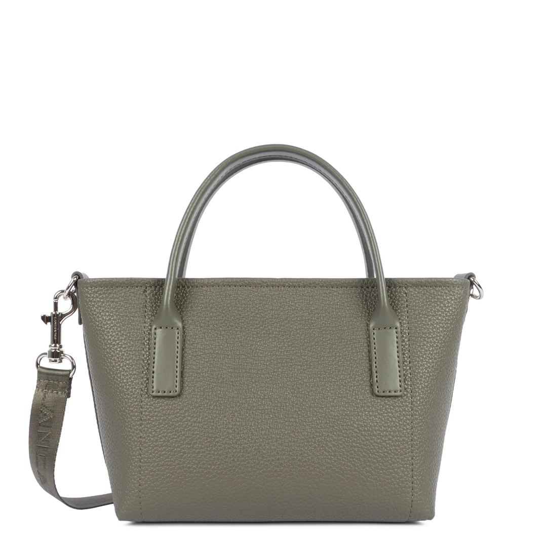 Mini sac cabas à bandoulière en cuir marron Lancaster Maya Double 517-101