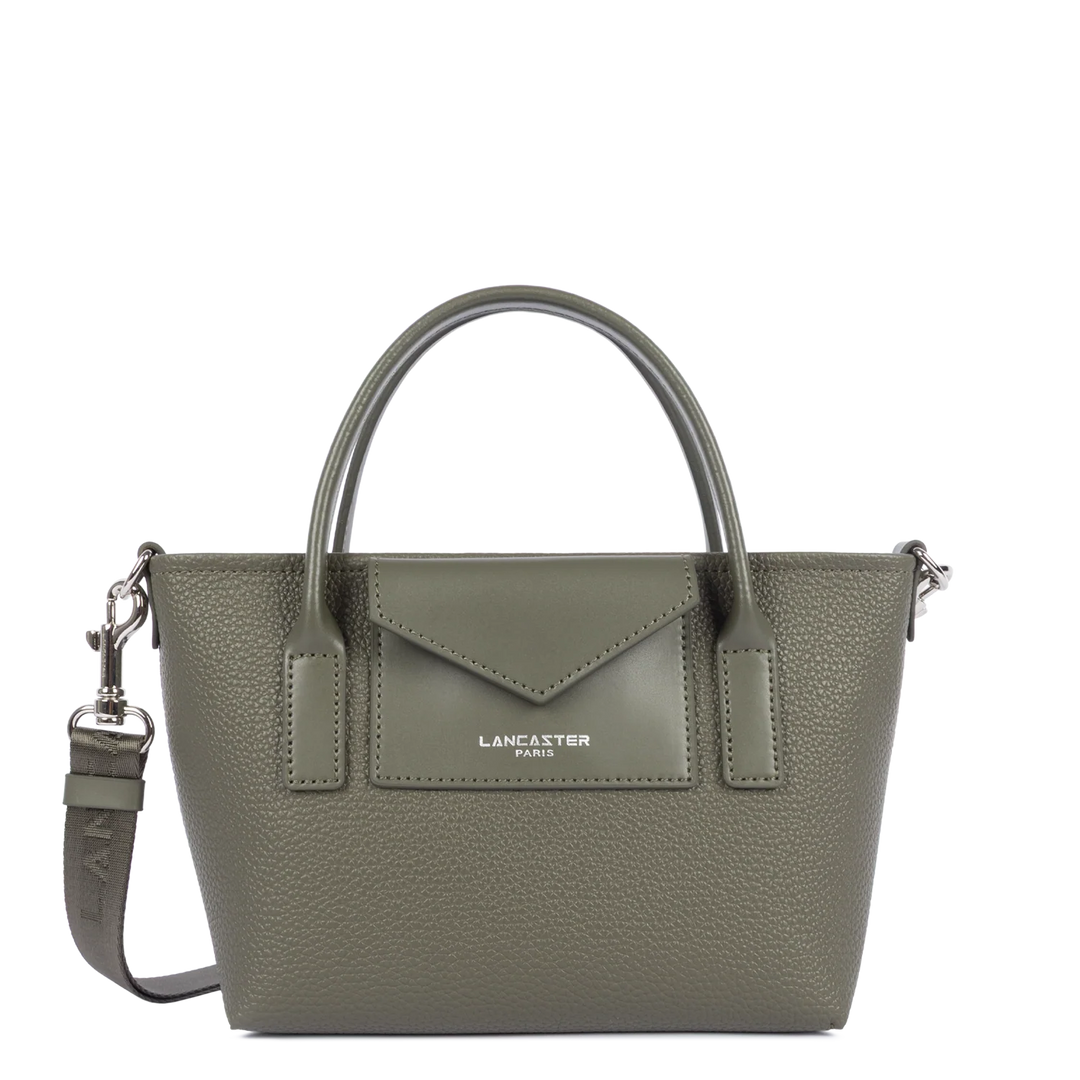 Mini sac cabas à bandoulière en cuir marron Lancaster Maya Double 517-101