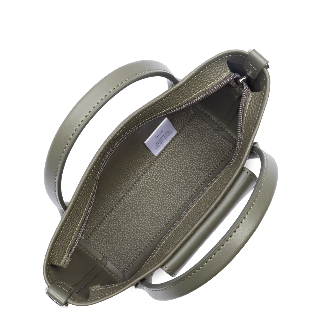 Mini sac cabas à bandoulière en cuir marron Lancaster Maya Double 517-101