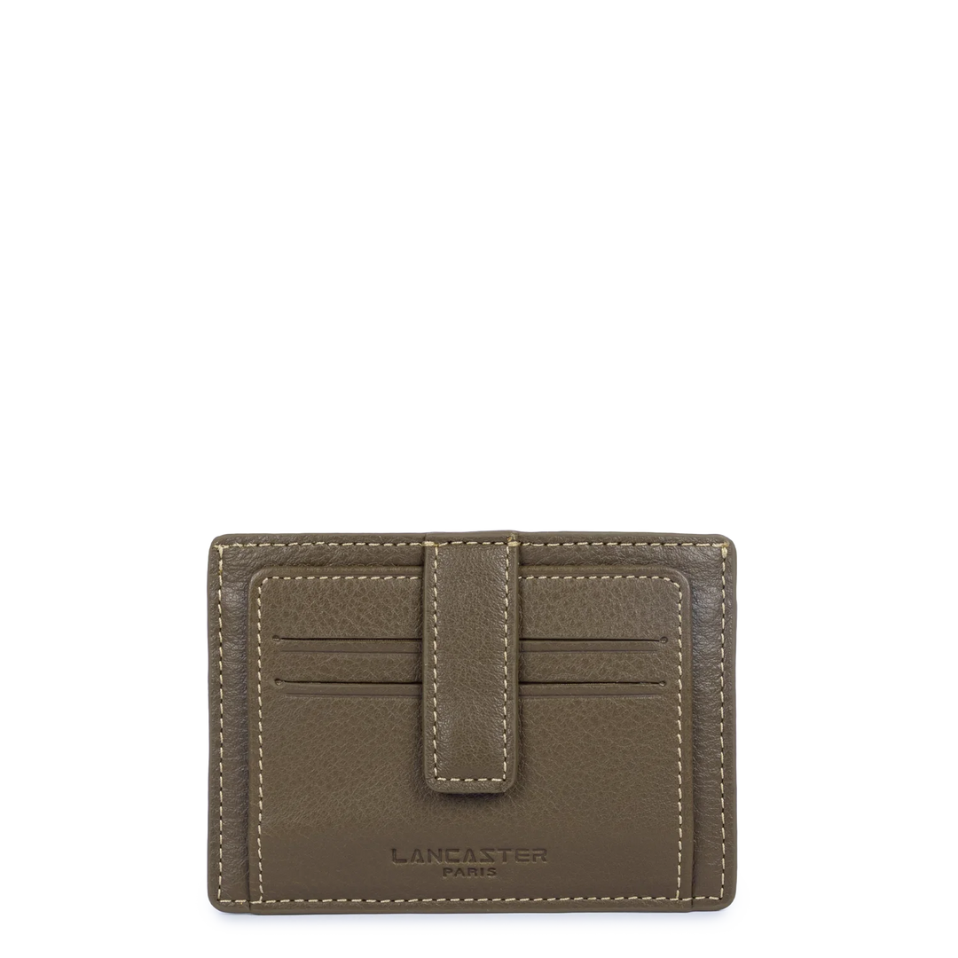 Porte-cartes Lancaster Homme en cuir kaki