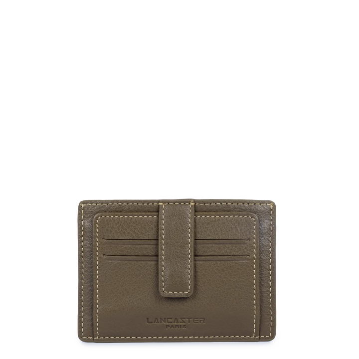 Porte-cartes Lancaster Homme en cuir kaki