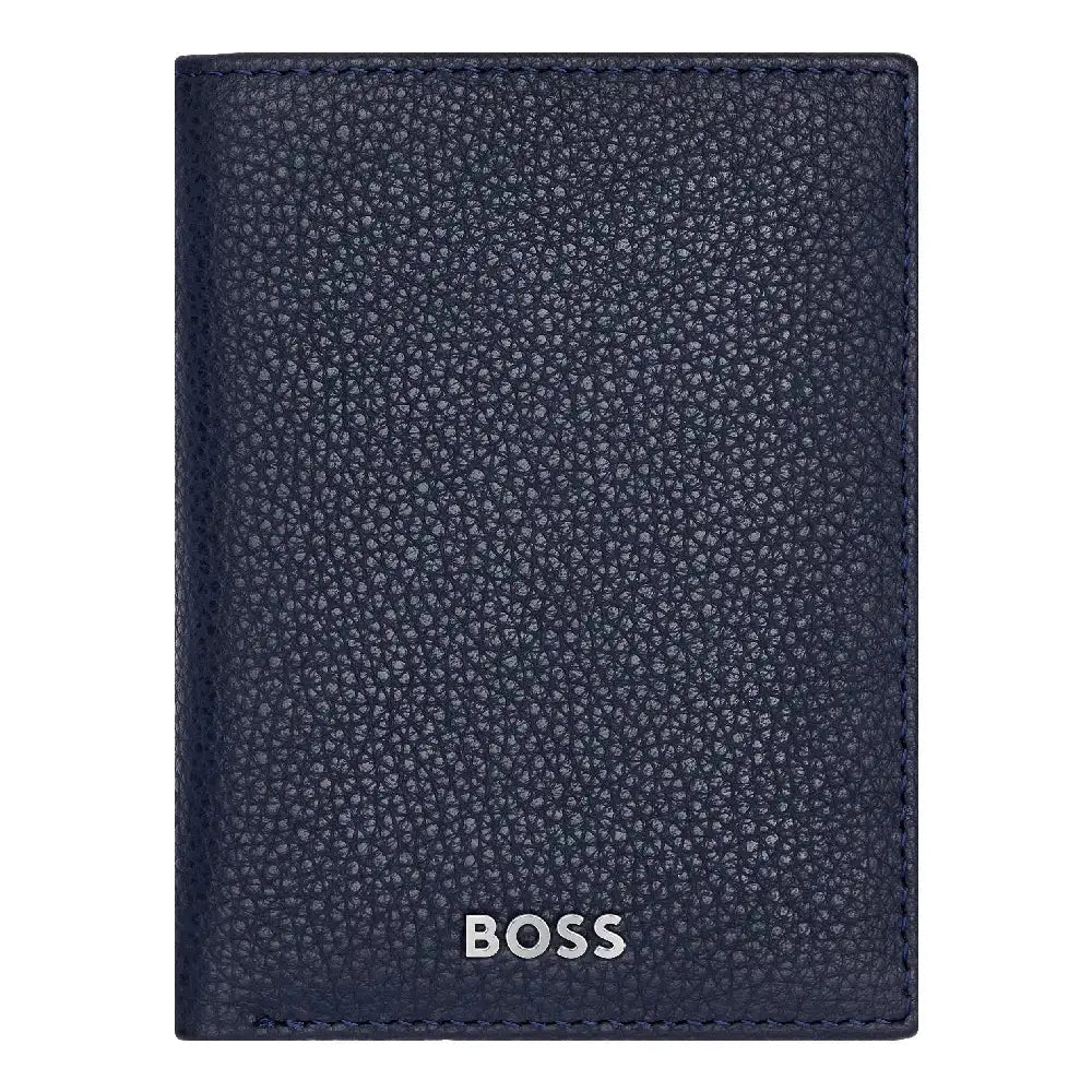 Porte-cartes Hugo Boss Classic Grained en cuir grainé bleu - Melisac