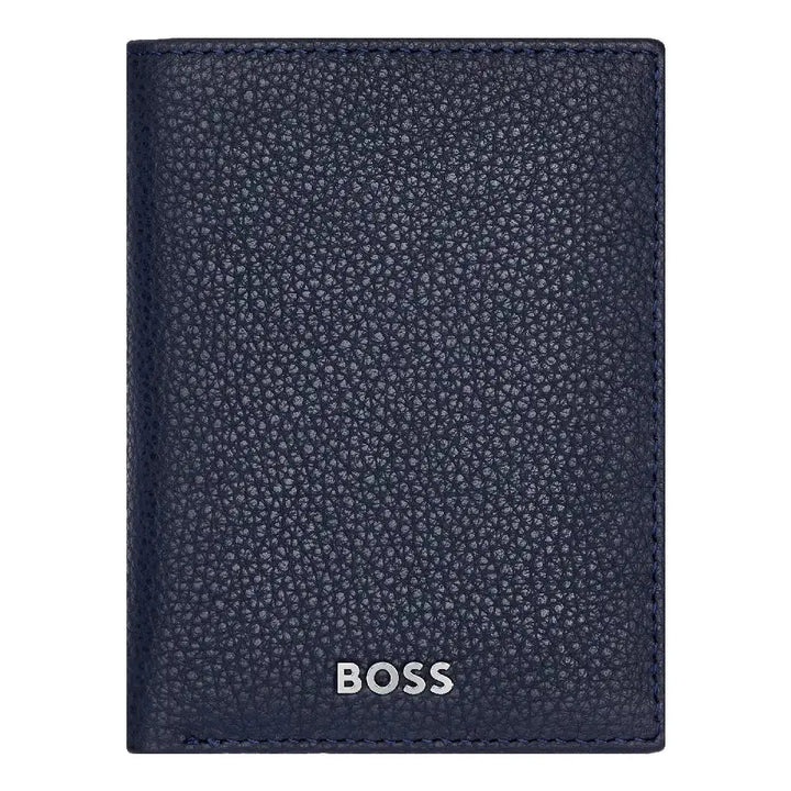 Porte-cartes Hugo Boss Classic Grained en cuir grainé bleu - Melisac