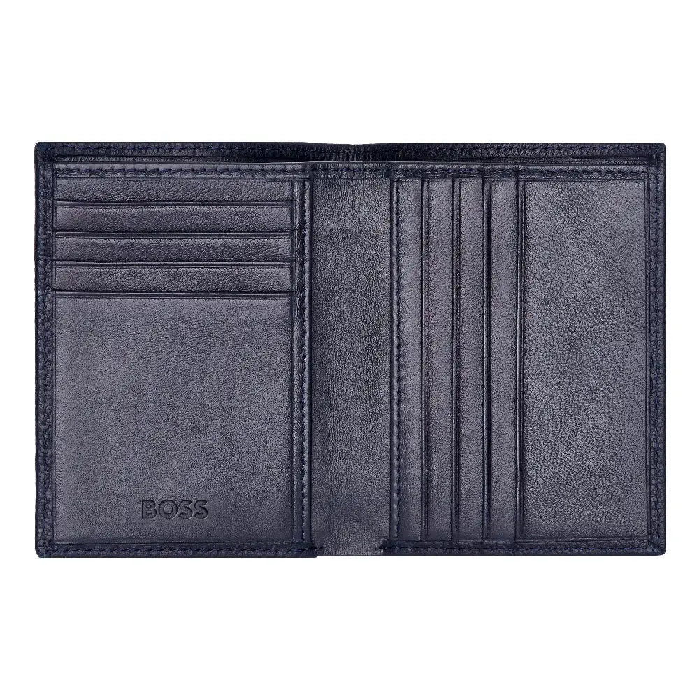 Porte-cartes Hugo Boss Classic Grained en cuir grainé bleu - Melisac