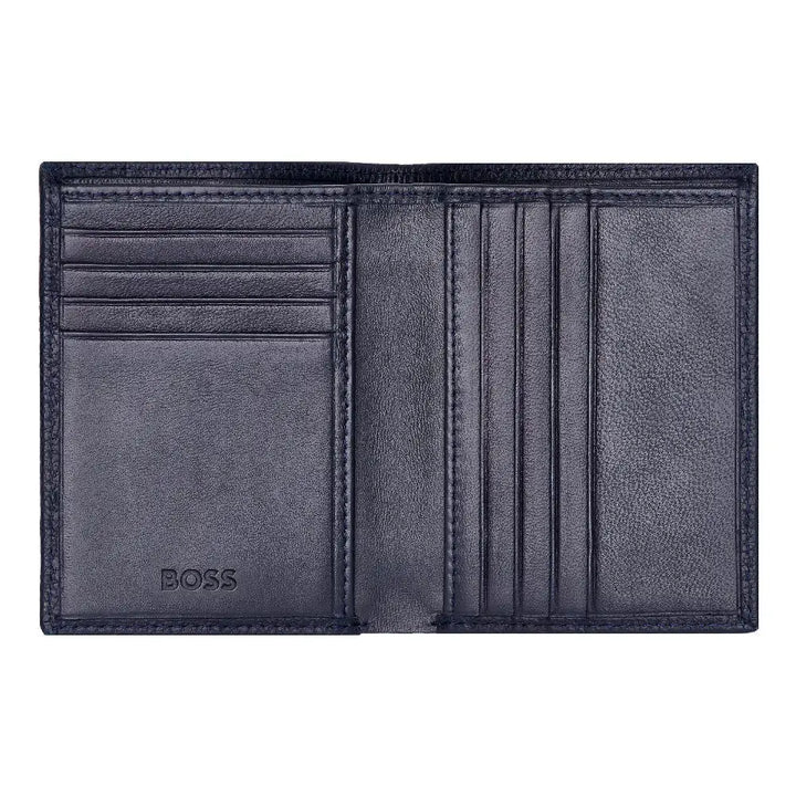 Porte-cartes Hugo Boss Classic Grained en cuir grainé bleu - Melisac