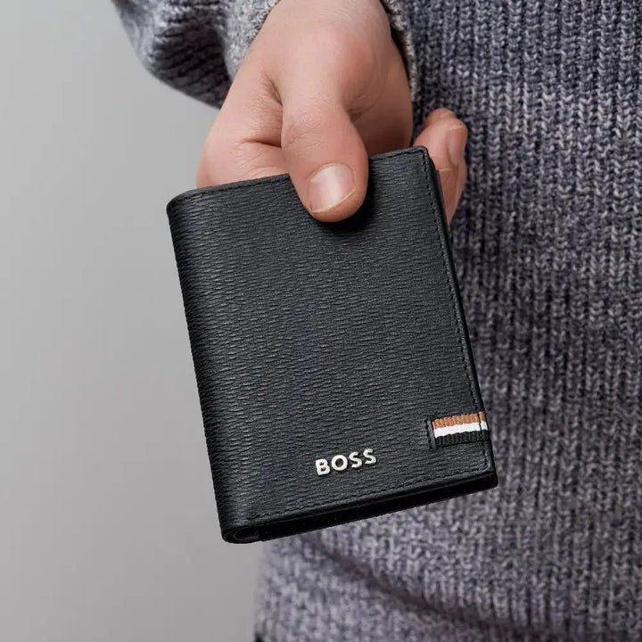 Porte-cartes Hugo Boss Iconic noir en cuir - Melisac