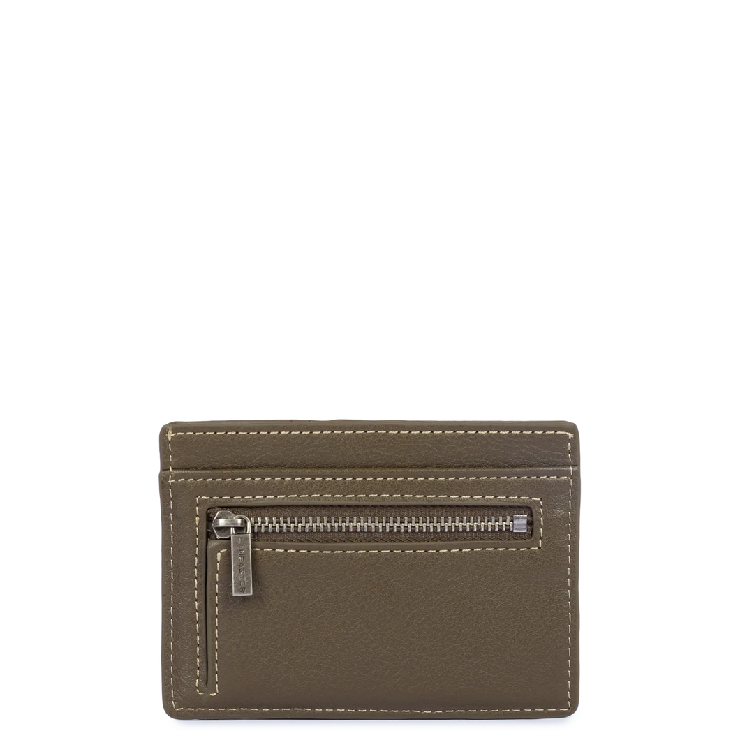 Porte-cartes Lancaster Homme en cuir kaki