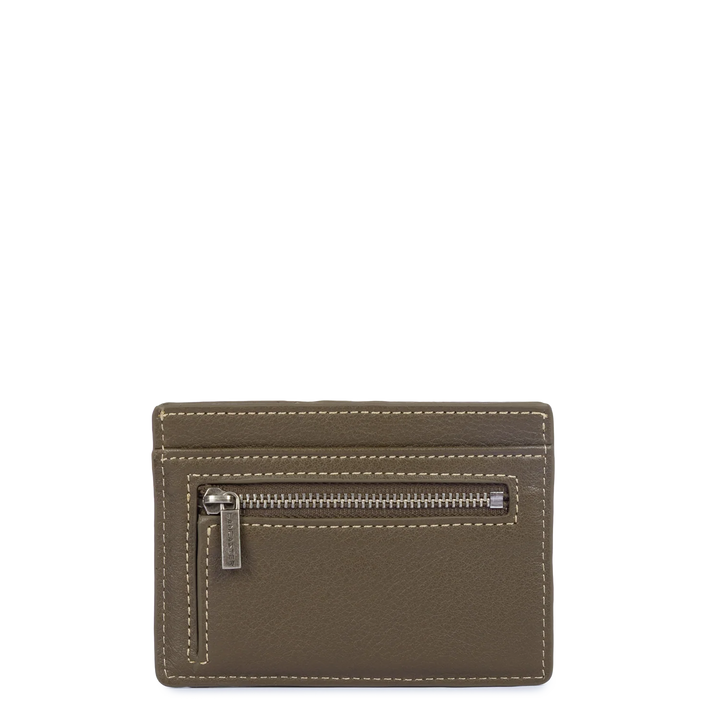 Porte-cartes Lancaster Homme en cuir kaki