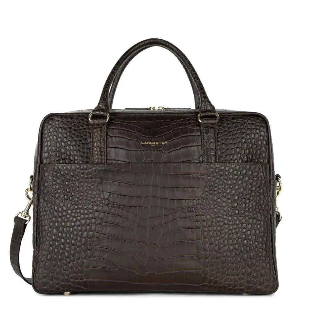 Porte document Lancaster 573-76 - Porte document Lancaster 573-76 - Marron Mat Croco Melisac -Reims
