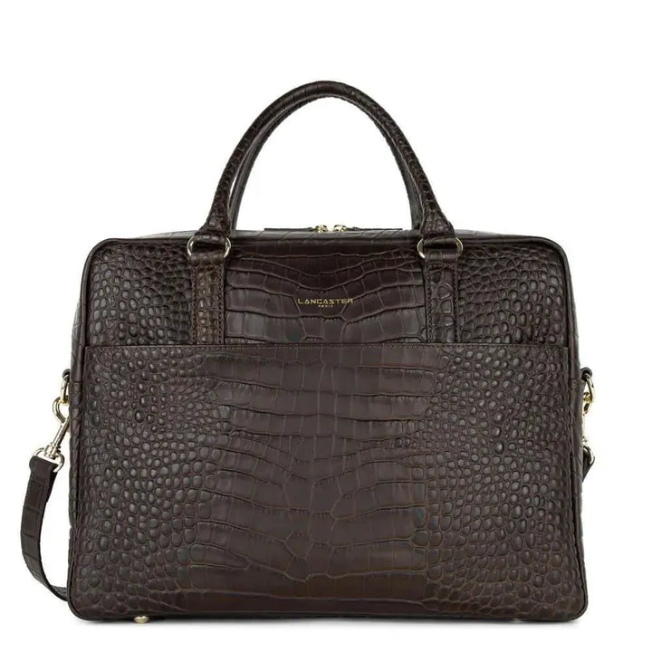 Porte document Lancaster 573-76 - Porte document Lancaster 573-76 - Marron Mat Croco Melisac -Reims