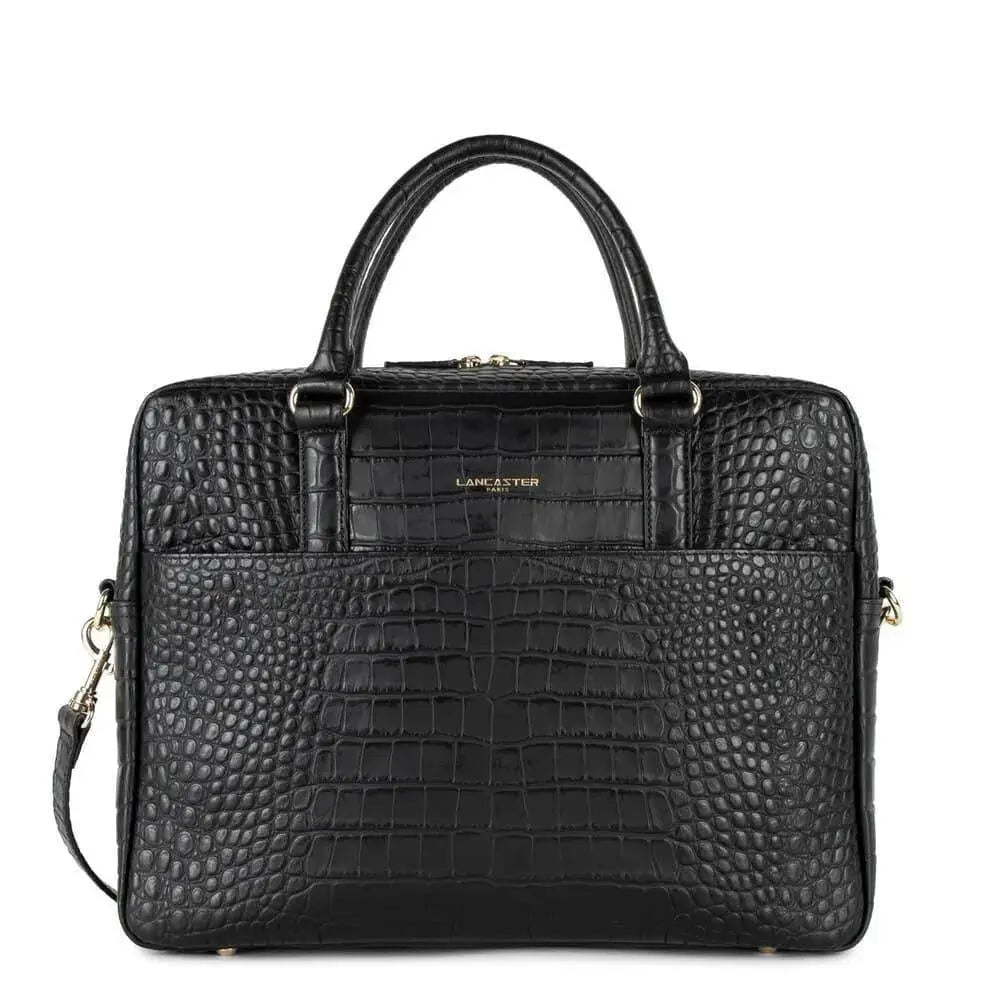 Porte document Lancaster 573-76 - Porte document Lancaster 573-76 - Noir Mat Croco Melisac -Reims