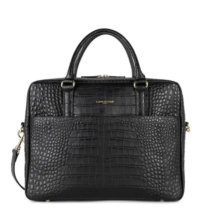 Porte document Lancaster 573-76 - Porte document Lancaster 573-76 - Noir Mat Croco Melisac -Reims