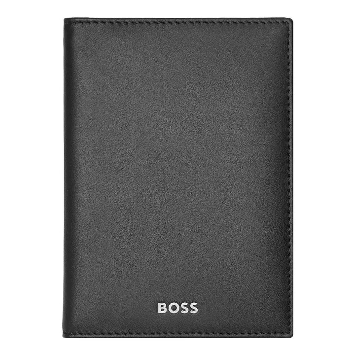 Porte-passeport Hugo Boss Classic Smooth en cuir noir - Melisac
