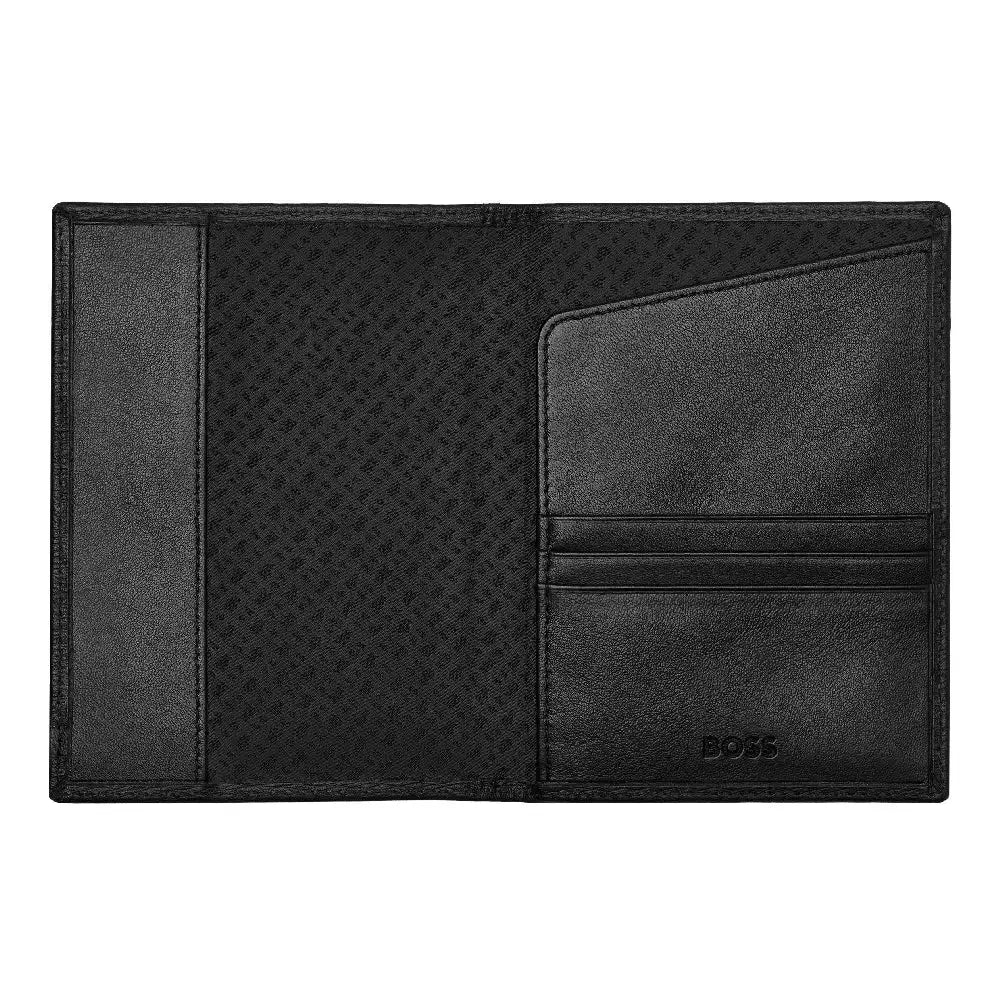 Portefeuille Iconic Hugo Boss en cuir grainé noir - Melisac