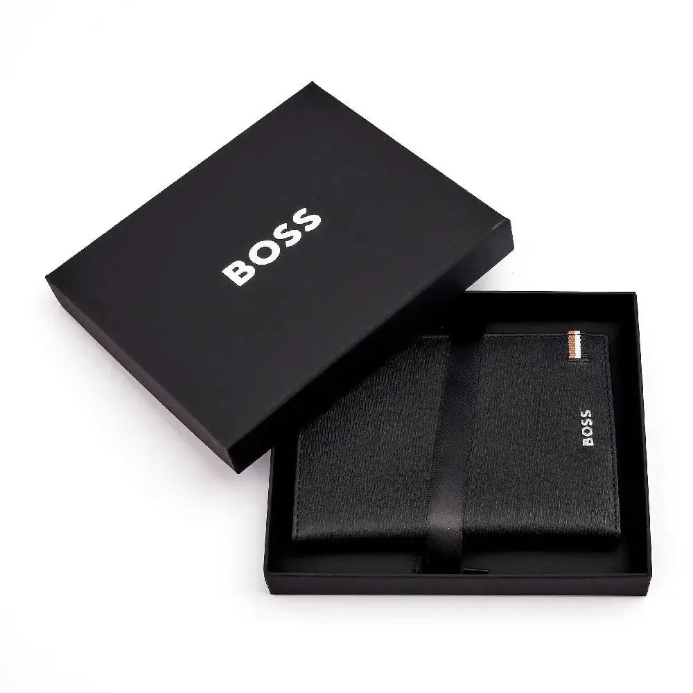 Portefeuille Iconic Hugo Boss en cuir grainé noir - Melisac