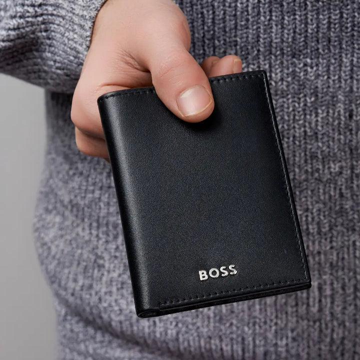 Porte-cartes Classic Smooth Hugo Boss noir en cuir - Melisac