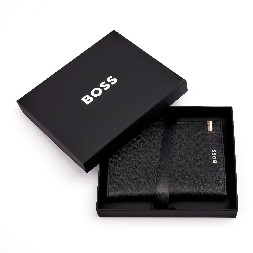 Portefeuille Iconic Hugo Boss en cuir grainé noir - Melisac