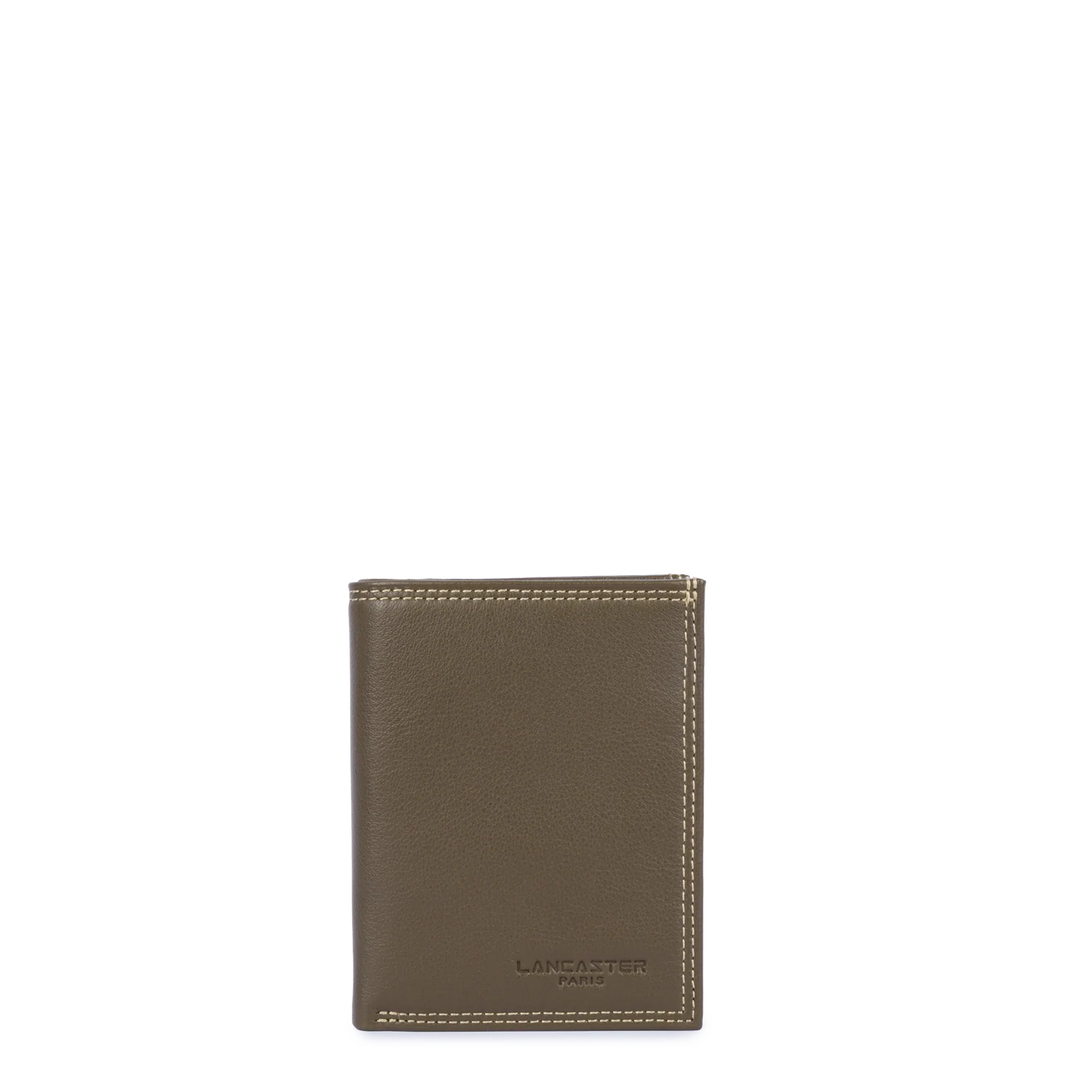 Portefeuille Lancaster Homme en cuir kaki modèle 120-12