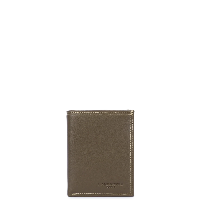 Portefeuille Lancaster Homme en cuir kaki modèle 120-12