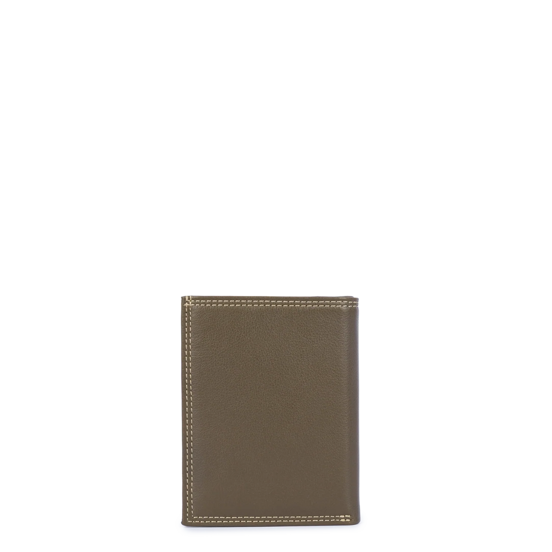 Portefeuille Lancaster Homme en cuir kaki modèle 120-12