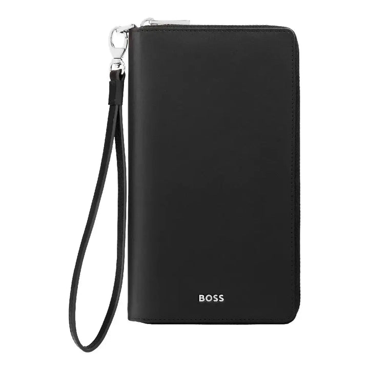 Portefeuille Voyage Classic Smooth Hugo Boss en cuir noir - Melisac