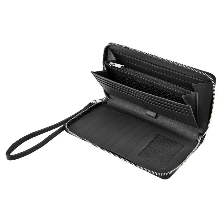 Portefeuille Voyage Classic Smooth Hugo Boss en cuir noir - Melisac