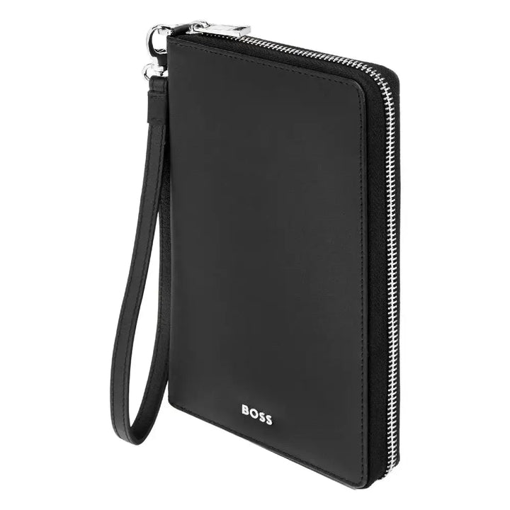 Portefeuille Voyage Classic Smooth Hugo Boss en cuir noir - Melisac