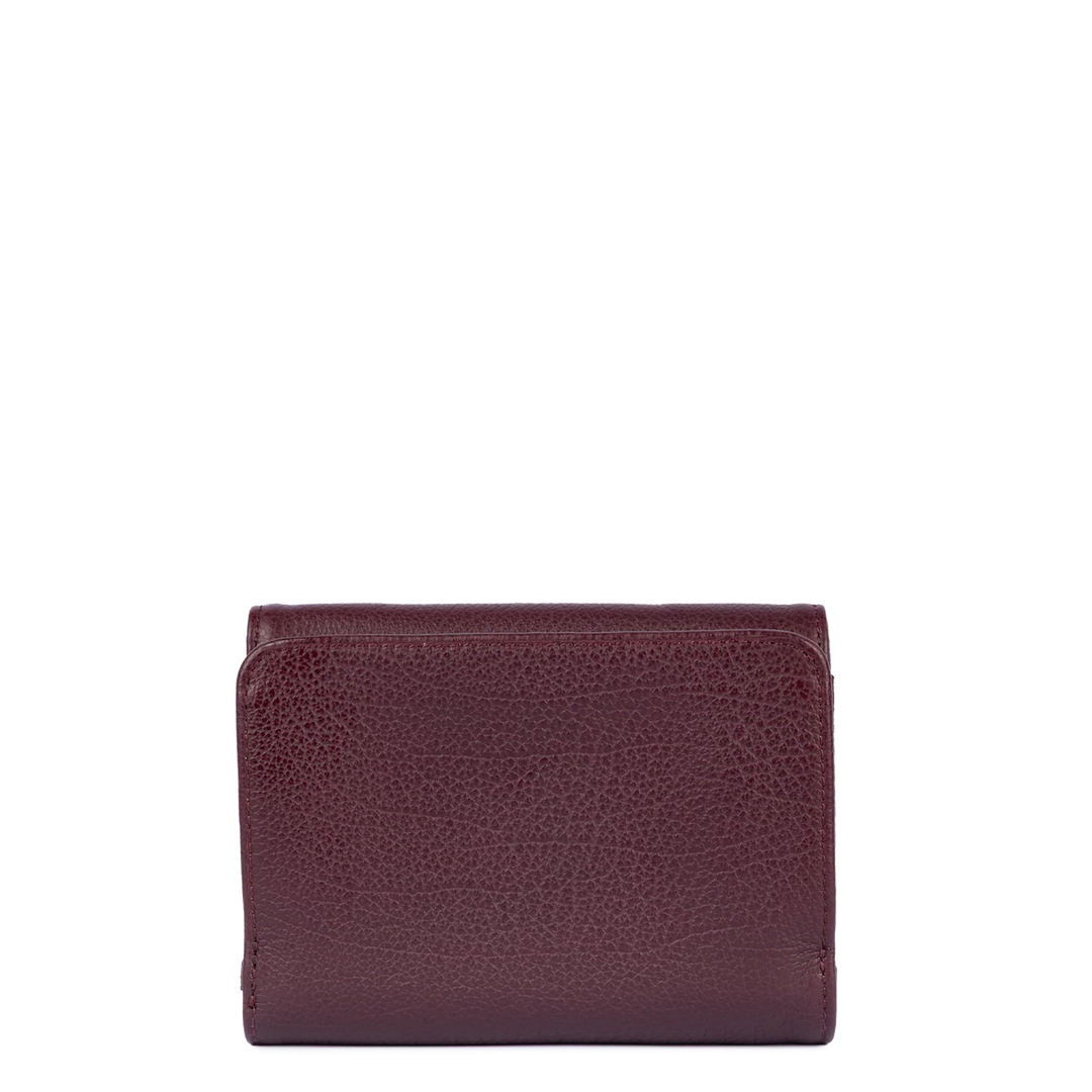 Portefeuille bordeaux en cuir Lancaster Dune 129-26 pour femmes
