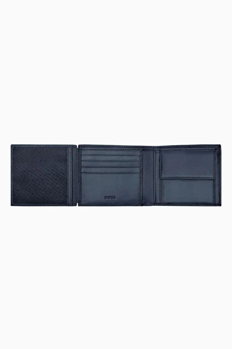 Portefeuille bleu en cuir grainé Hugo Boss - Melisac