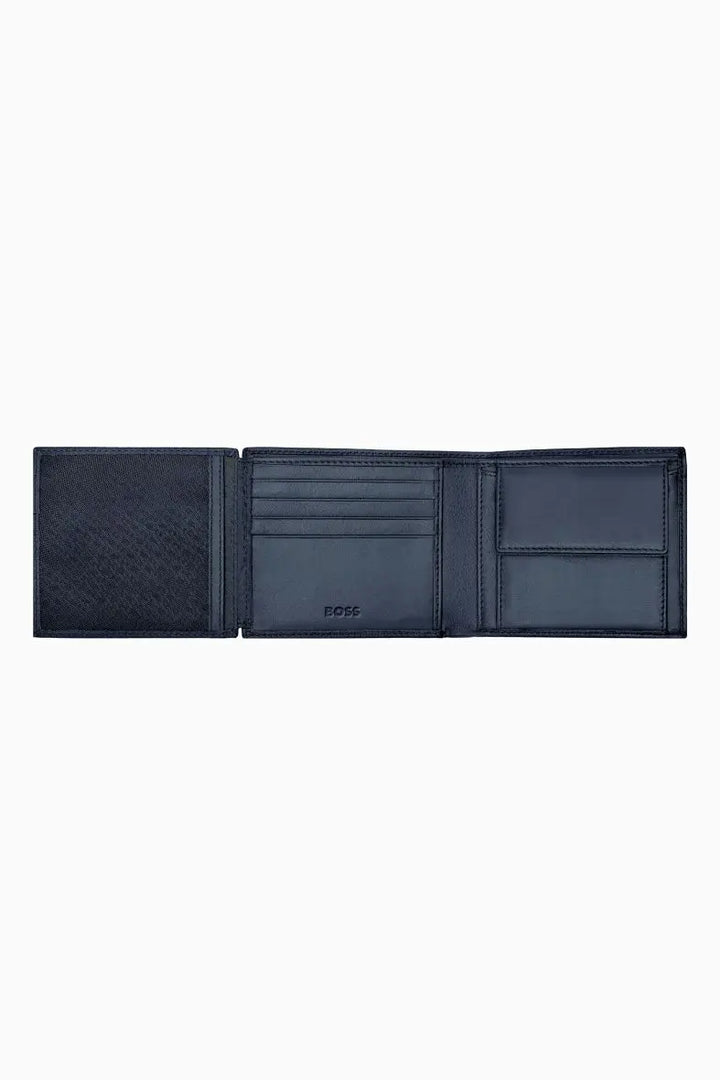 Portefeuille bleu en cuir grainé Hugo Boss - Melisac