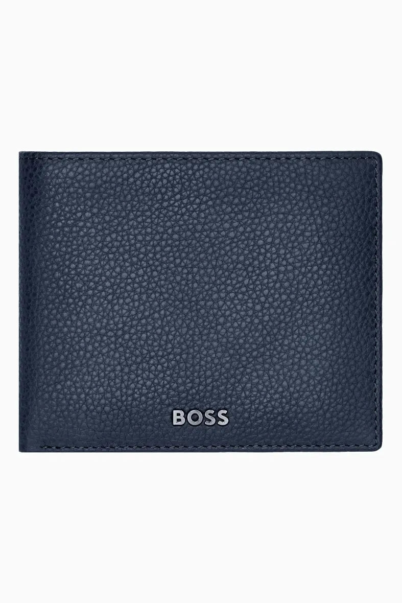 Portefeuille bleu en cuir grainé Hugo Boss - Melisac