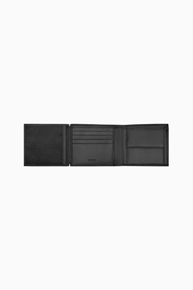 Portefeuille noir en cuir grainé Hugo Boss - Melisac