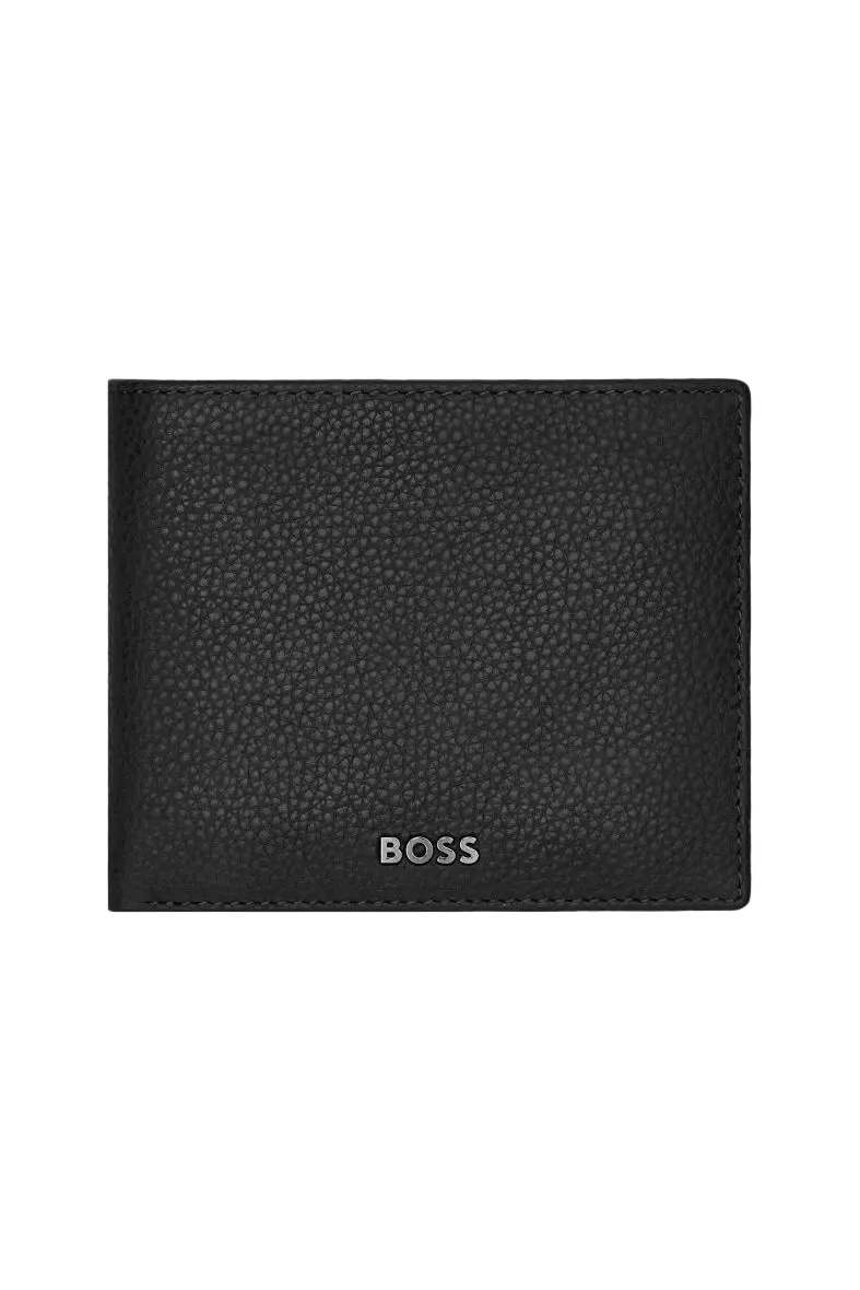 Portefeuille noir en cuir grainé Hugo Boss - Melisac