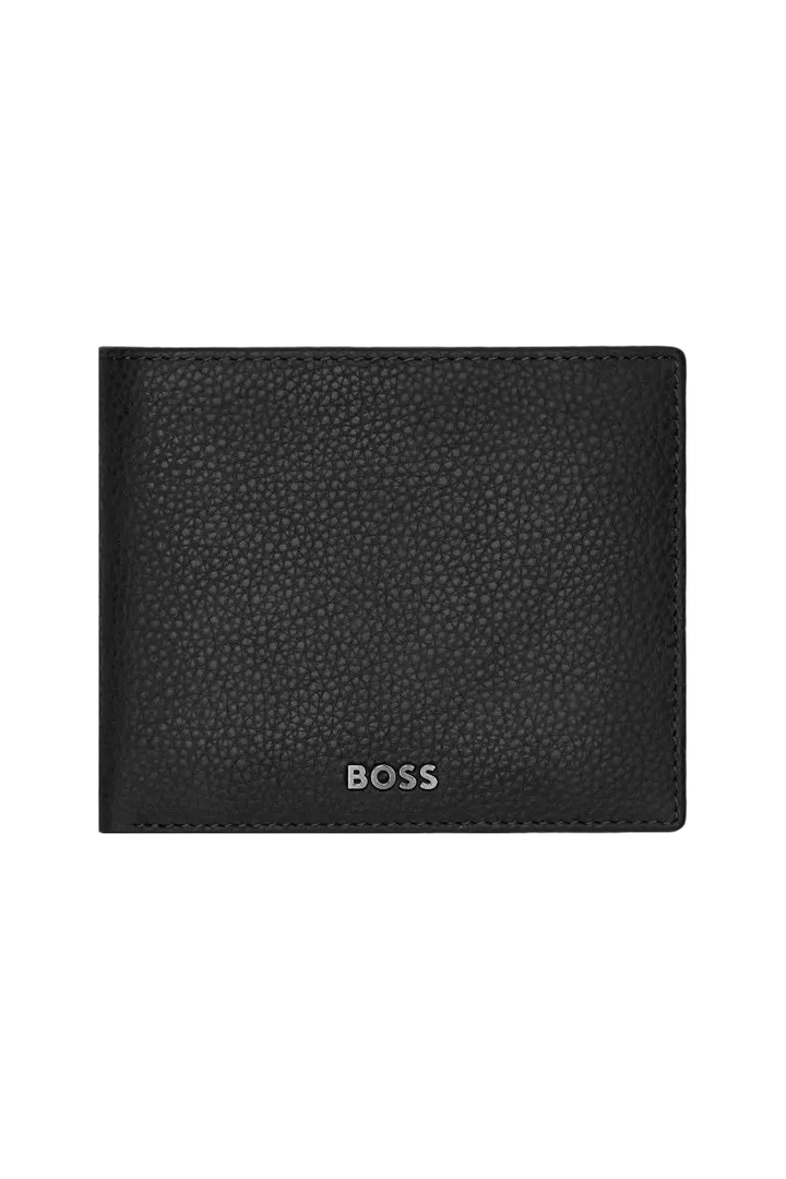 Portefeuille noir en cuir grainé Hugo Boss - Melisac