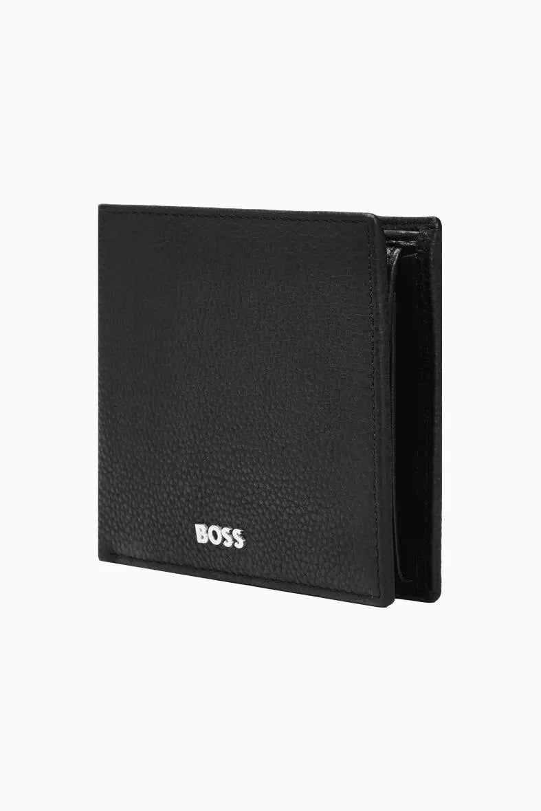 Portefeuille noir en cuir grainé Hugo Boss - Melisac